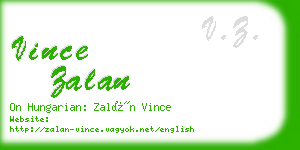 vince zalan business card